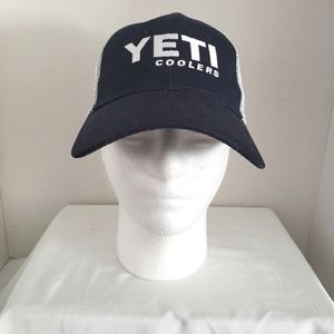 YETI Coolers Trucker Hat Navy Blue Snapback Mesh Adjustable Baseball Cap